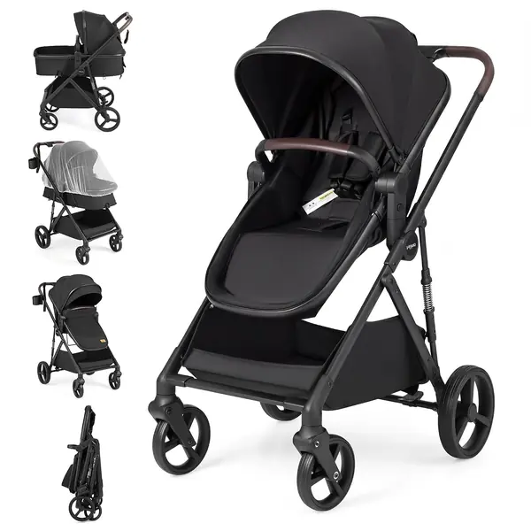 2-in-1 Kinderwagen bis 22 kg, Faltbarer Buggy mit…