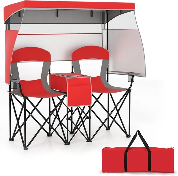 2er Partner Campingstuhl mit Sonnendach, klappbarer…