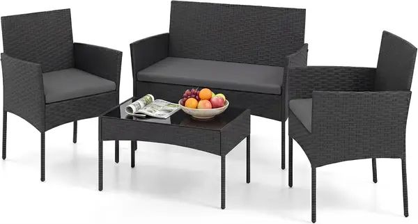 4-teiliges Gartenmöbel Set, Balkonmöbel mit Sessel…