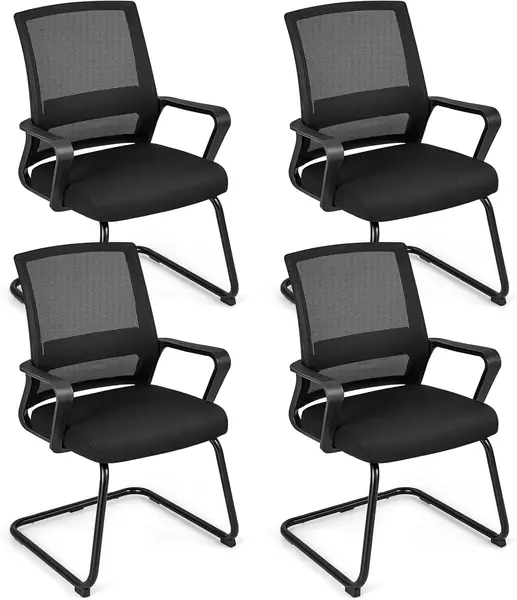 4er Set Freischwinger Stühle mit Armlehne, Konferenzstuhl…