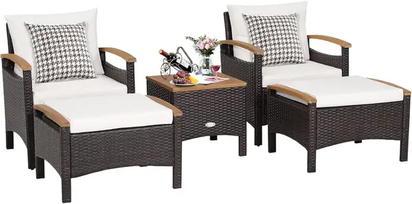 5er Rattan Gartenmöbel Set, Lounge Möbel Outdoor…