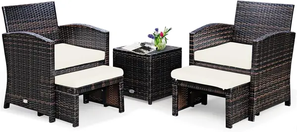 5er Set Rattan Gartenmöbel, Balkonmöbel Kleiner Balkon…