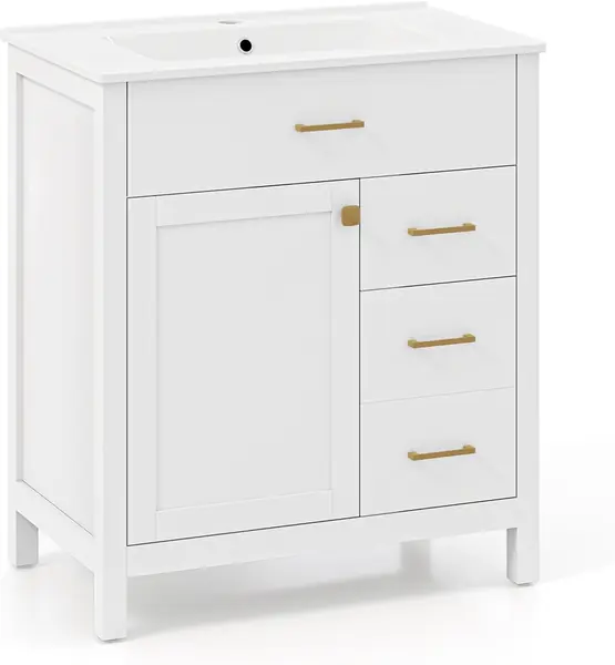 Badezimmerschrank mit Waschbecken aus Keramik…
