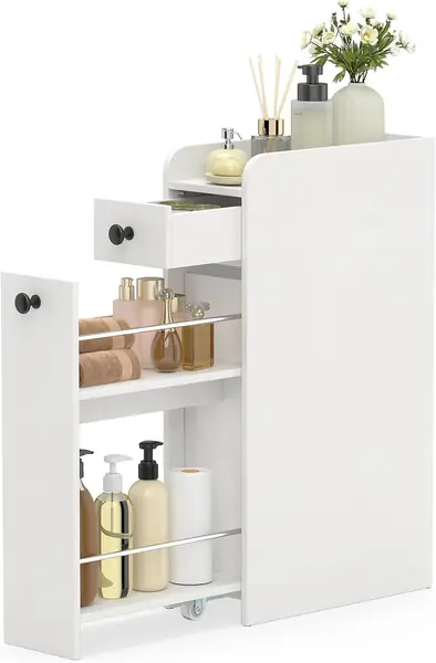 Badschrank 40x18x70 cm, schmaler Badezimmerschrank mit…
