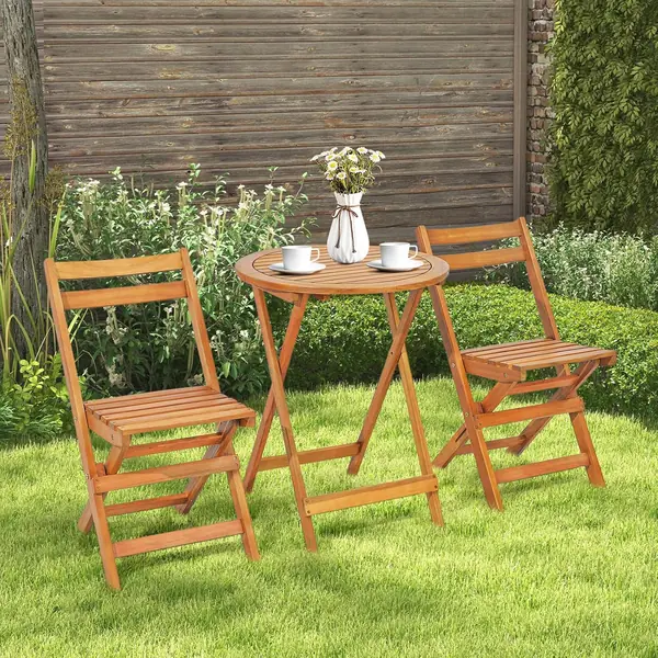 Balkonmöbel Kleiner Balkon, Bistrotisch mit 2 Stühlen…