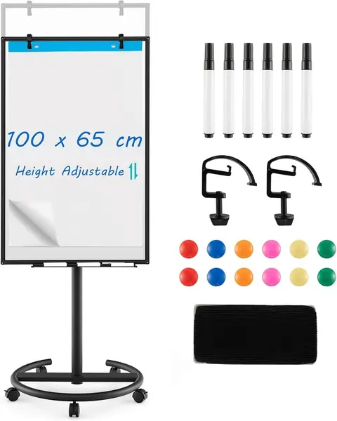 Flipchart Ständer 100 x 65cm, mobiles Whiteboard auf…