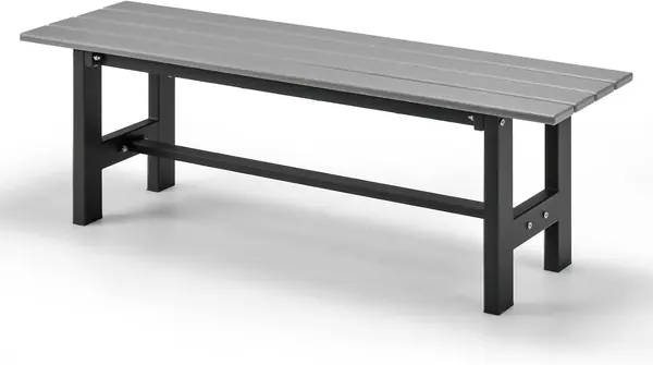 Gartenbank mit Lattensitz, Gestell aus Metall und…