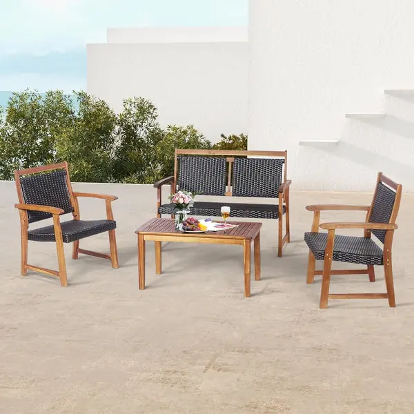 Gartenlounge Outdoor Möbelsets, Rattan Gartenmöbel Set…