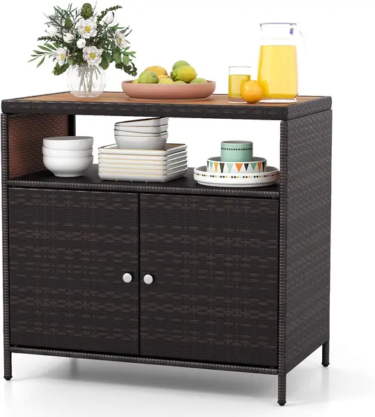 Gartenschrank, Rattan-Buffetschrank Outdoor…