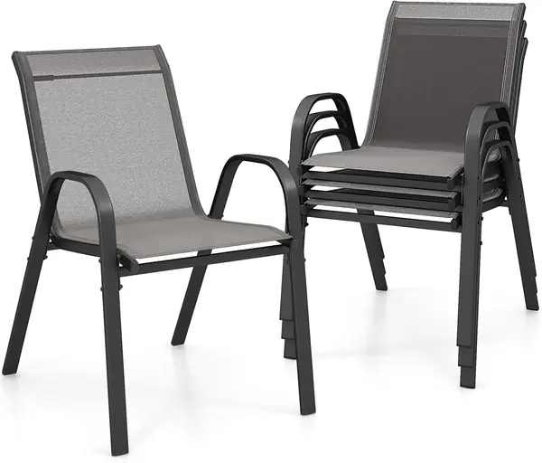 Gartenstühle Stapelbar 4er Set, Stapelstühle aus…