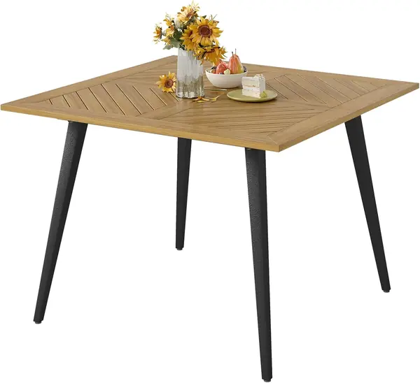 Gartentisch, quadratischer Esstisch aus Akazienholz…
