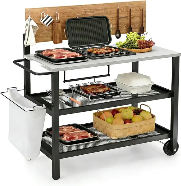 Grillwagen, Grilltisch Grill Beistelltisch, Servierwagen…