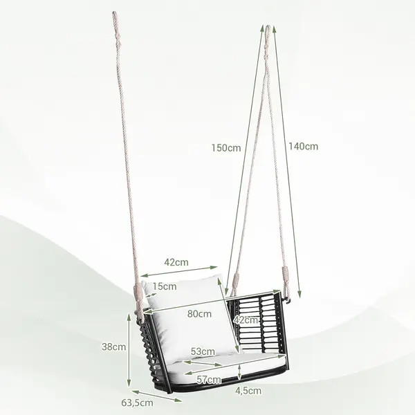 Hängesessel Outdoor, Hängestuhl aus Rattan &…