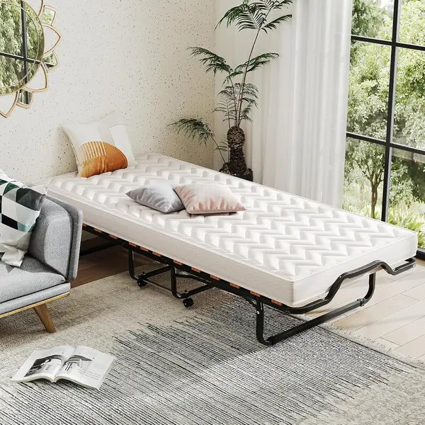 Klappbett 80x200 cm, Gästebett klappbar mit 4 Rollen…
