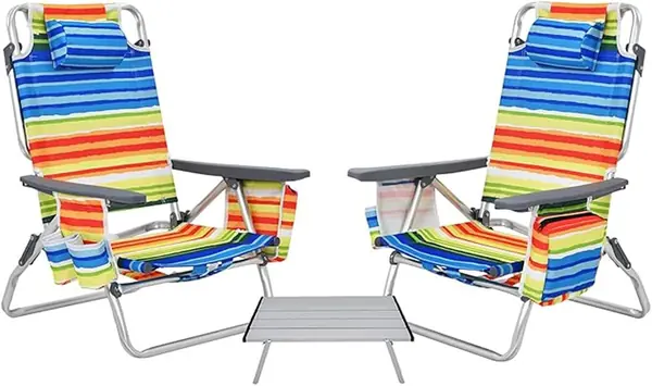 Klappstuhl Strandstuhl mit Tisch Set, klappbarer…