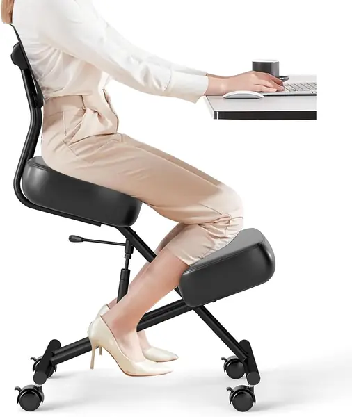 Kniestuhl Ergonomisch, Kniehocker mit Rückenlehne, 4…