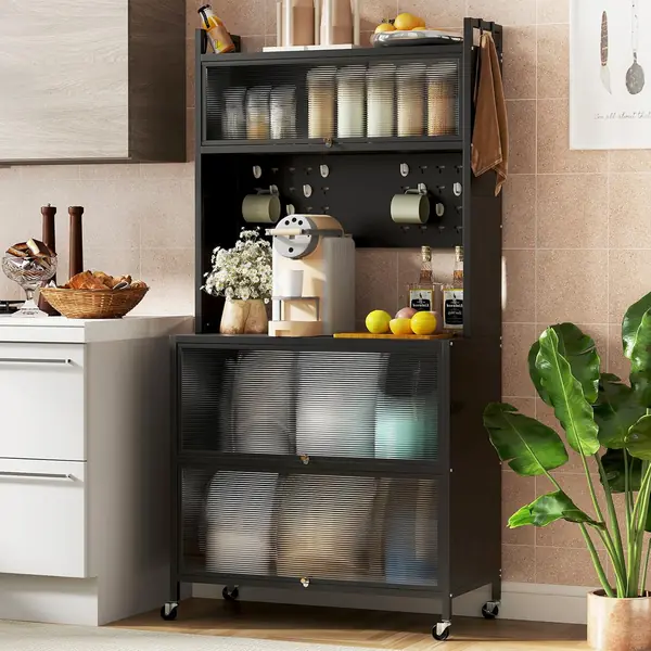 Küchenschrank Küchenregal 5-stufig mit Arbeitsplatte…