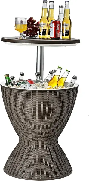 Kühlbox/Beistelltisch Polyrattan, 30 L Getränkekühler…