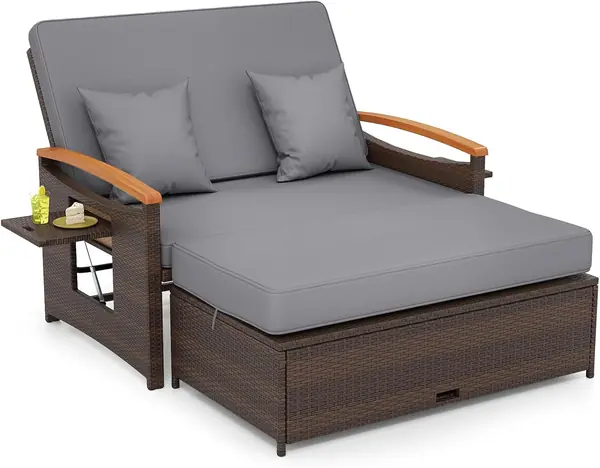 Lounge Möbel Outdoor, Gartensofa mit Liegefunktion…
