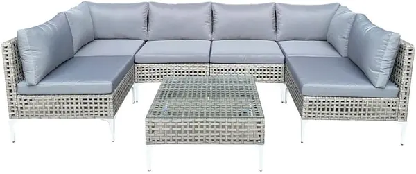 Lounge Möbel Outdoor, Rattan Gartenmöbel Set 6 Personen…