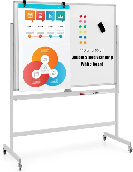 Mobiles Whiteboard mit Ständer, 120 x 90 cm Doppelseitige…