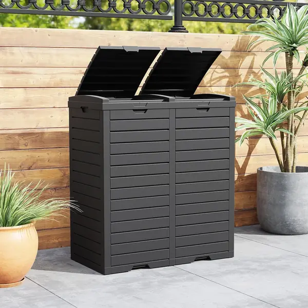 Mülleimer 2 Fächer Outdoor, 235 L, Abfalleimer mit…