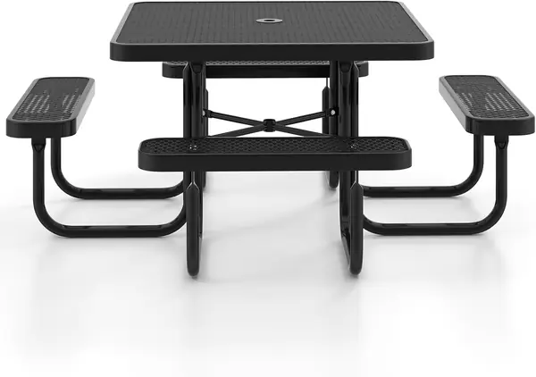 Picknicktisch für 8 Personen, Esstisch aus Metall mit 4…