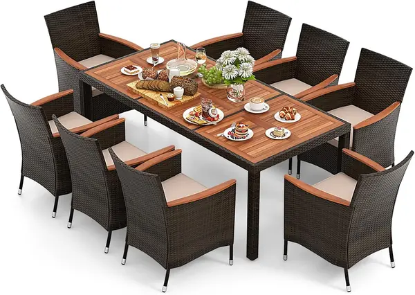 Rattan Gartenmöbel Set, Sitzgruppe Garten Lounge 8 Stühle…