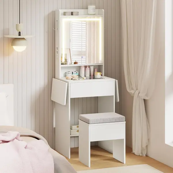 Schminktisch mit Hocker, Kosmetiktisch mit verstellbaren…