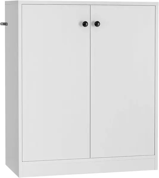 Sideboard Weiß, Kommode mit 3 Regalen, Wohnzimmerschrank…