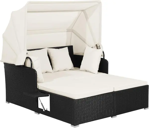 Sonneninsel Sonnenliege Set Rattan, Gartenliege 2…