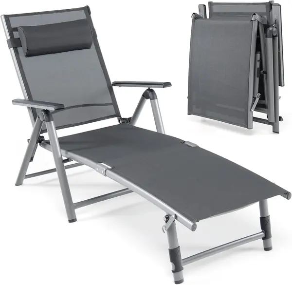 Sonnenliege klappbar Gartenliege, Campingliege Aluminium…