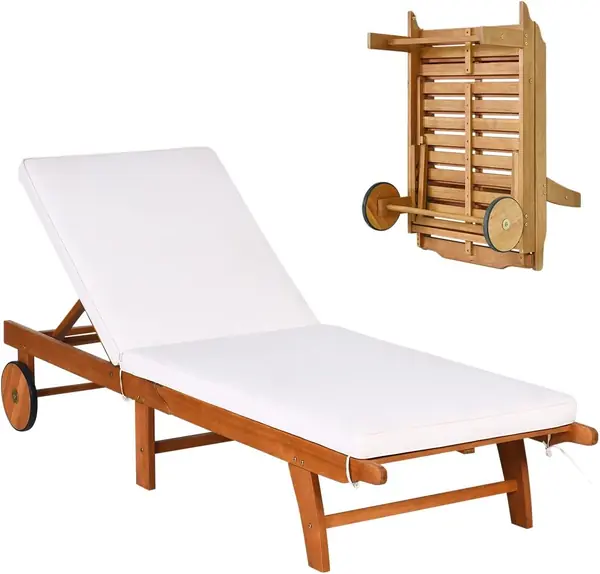 Sonnenliege Klappbar, Mobile Gartenliege mit Rollen…