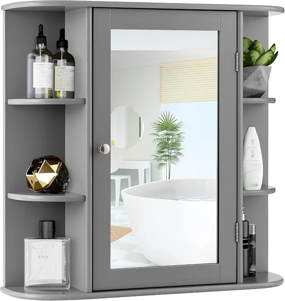 Spiegelschrank Bad, Badezimmerschrank hängend Holz…