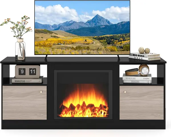 TV Schrank mit LED-Beleuchtung, Lowboard TV Board mit…